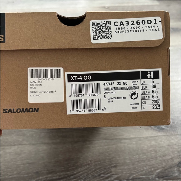 Salomon XT-4 OG Vanilla Ice/Ballad Blue/Tender Peach Sneakers - Picture 7 of 9